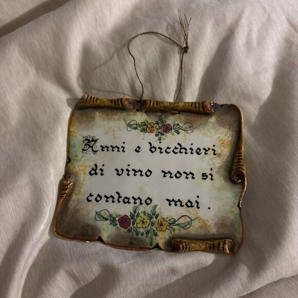 2 Vintage Plaques Made in Italy: San Antonio di Padova + Italian Wine Proverb - Picture 6 of 6